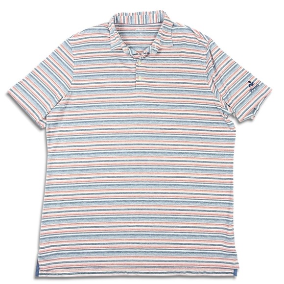 johnnie-O Other - Johnnie O Performance Stripe Polo Shirt Mens XL Blue Coral Gully Golf Preppy USA